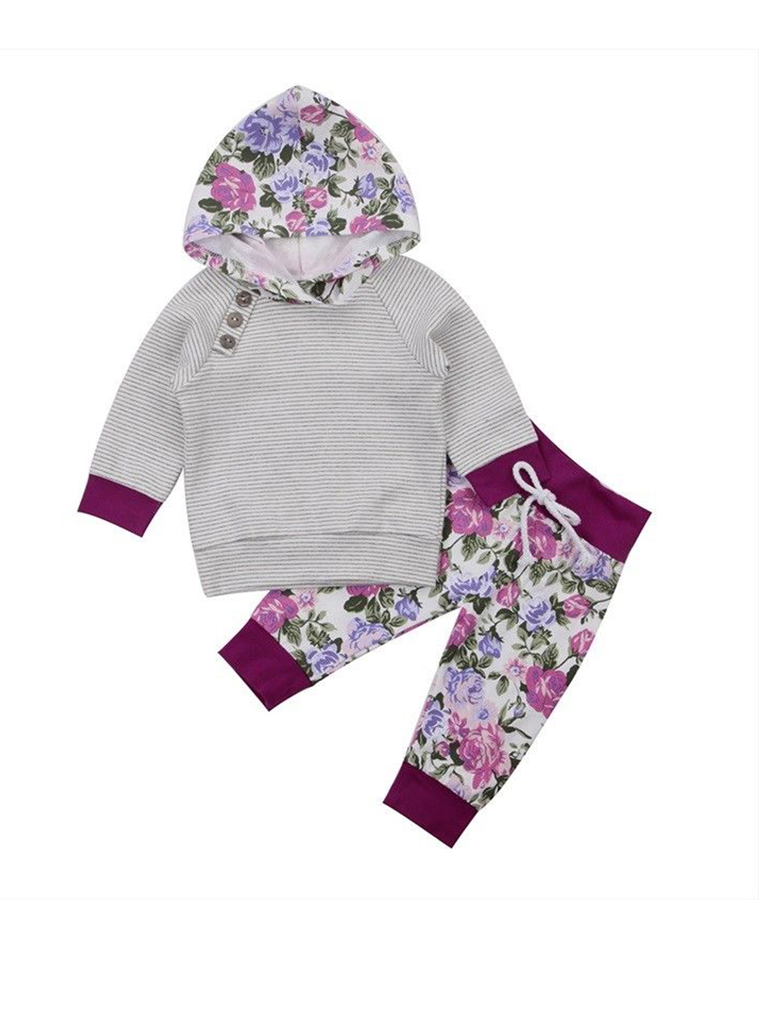 Newborn Baby Kid Boy Girl Hoodie T-shirt Tops Pants Outfits Toddler Clothes Set